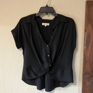 Lou & Gray Loft black blouse; small